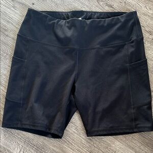 IUGA Black High Waisted Biker Shorts Side Pockets XXL Athletic Yoga